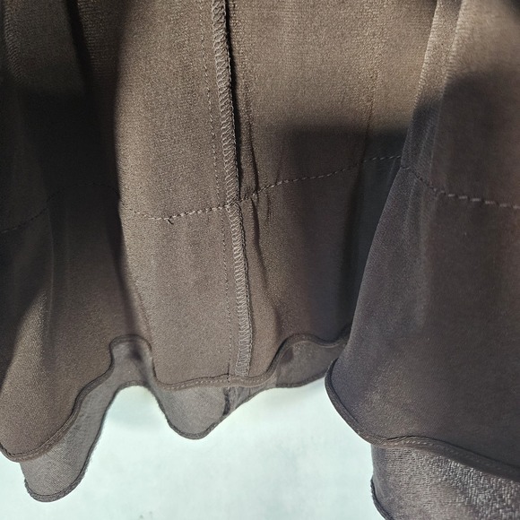 Adrianna Papell Dress sz 12 Brown V-neck Shutter Pleat Tiered Sleeveless Lined - Picture 10 of 14